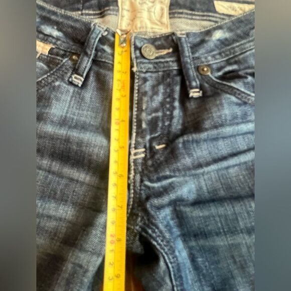 Taverniti So Russell 18” Jeans Size 27 Zippered Back Pockets Dark Wash Embroidrd - Picture 6 of 10